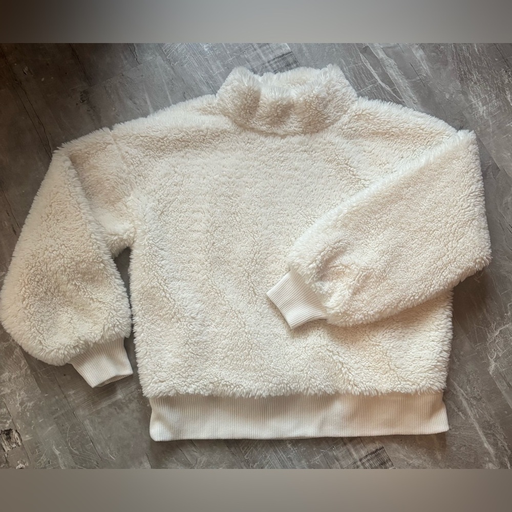 GAP Soft Cream Fuzzy Mock Sweatshirt
